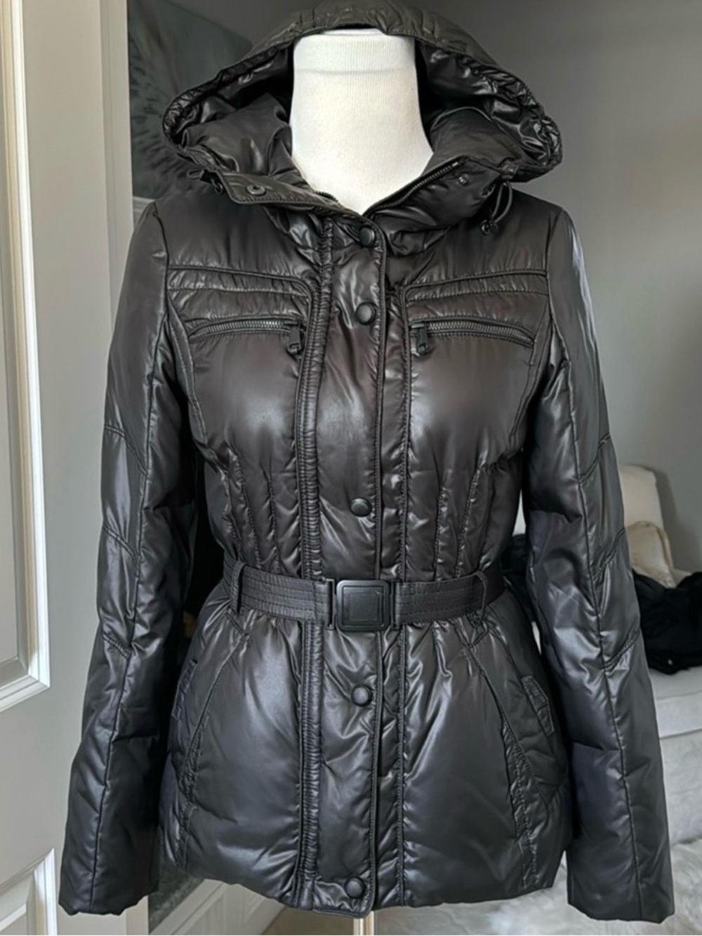 Andrew Marc Belted Puffer Coat